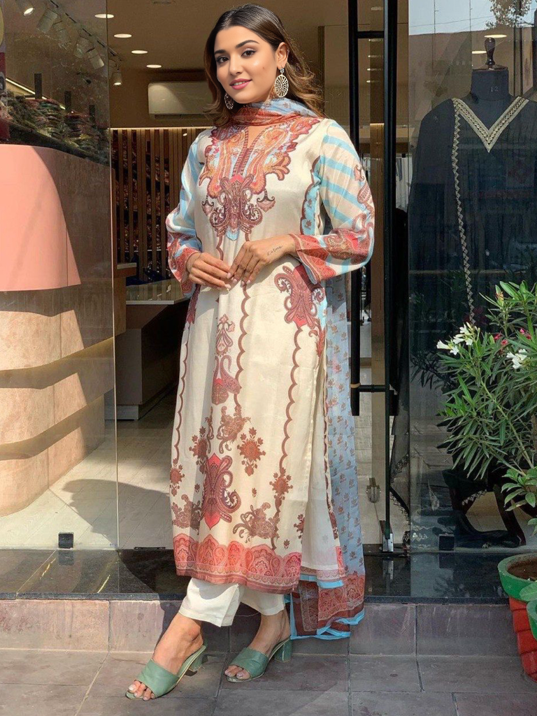 Ethnic Motifs Printed Kurta With Bottom & Dupatta Set