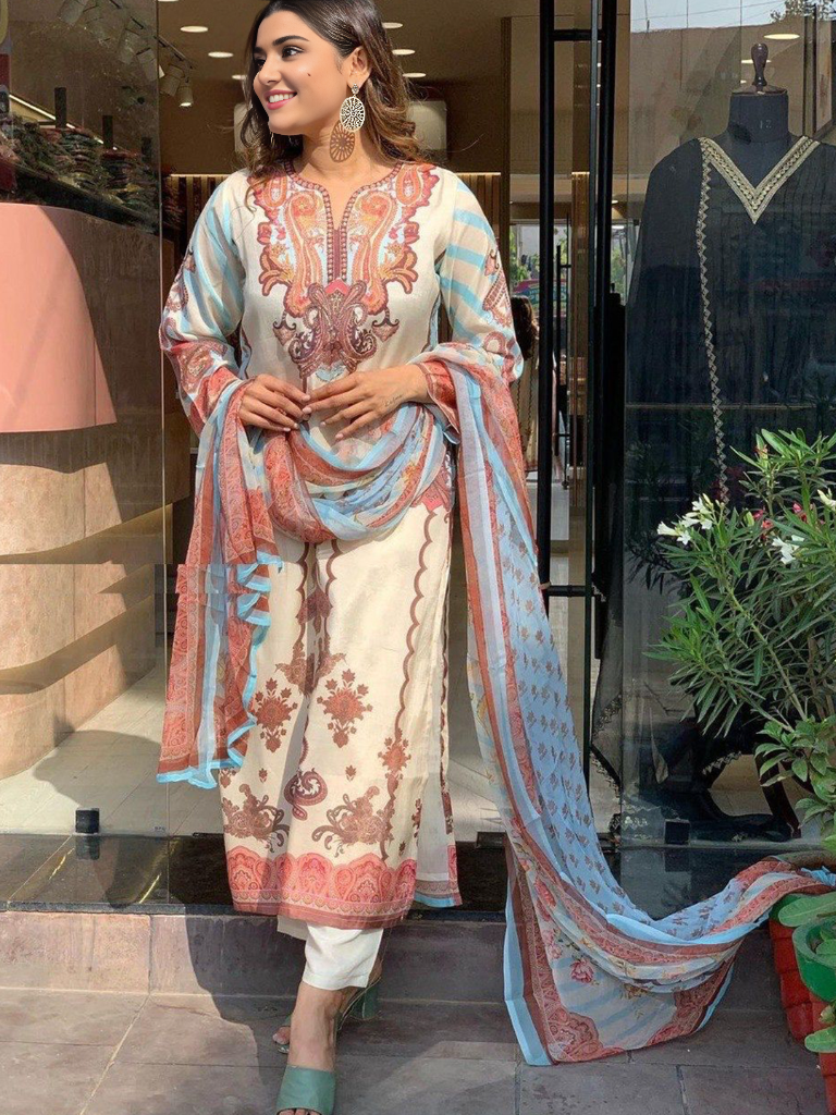 Ethnic Motifs Printed Kurta With Bottom & Dupatta Set