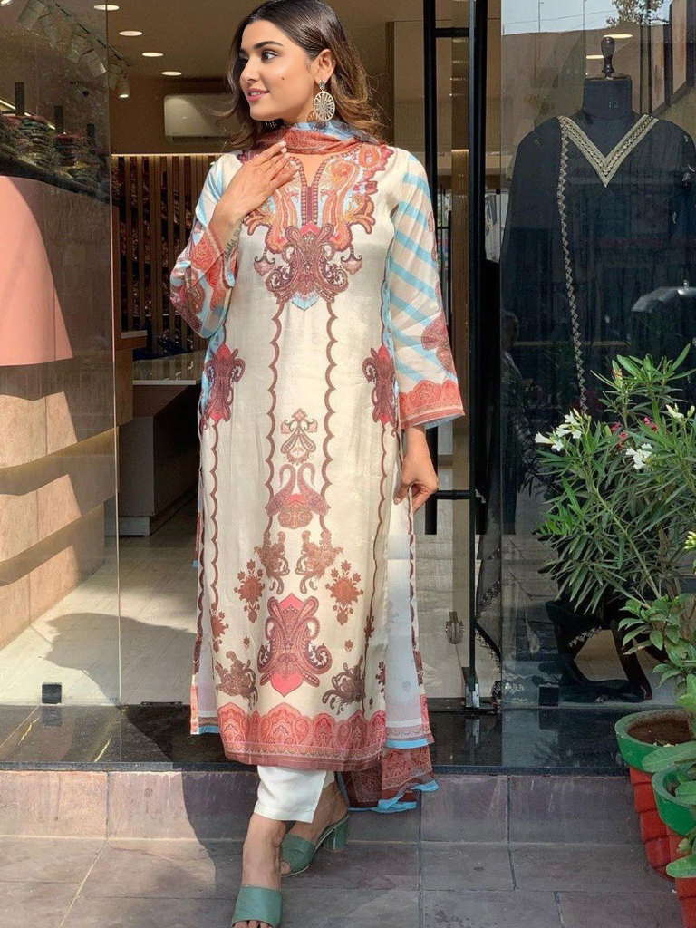 Ethnic Motifs Printed Kurta With Bottom & Dupatta Set