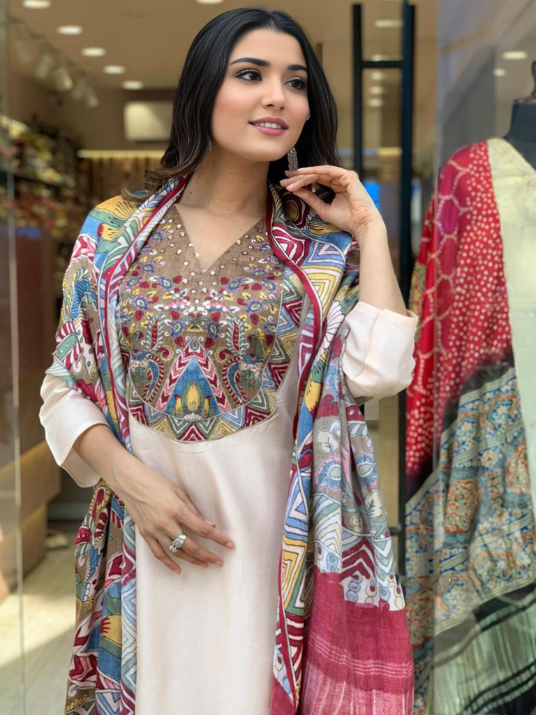 Original Handowrk Kurta With Bottom & Dupatta Set