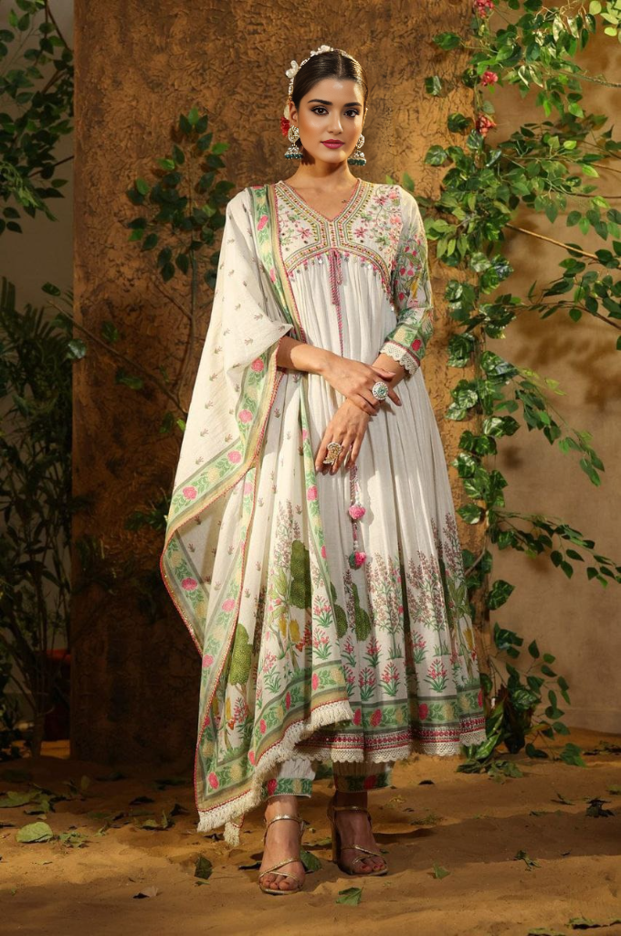 Ethnic Motifs Printed Kurta With Bottom & Dupatta Set