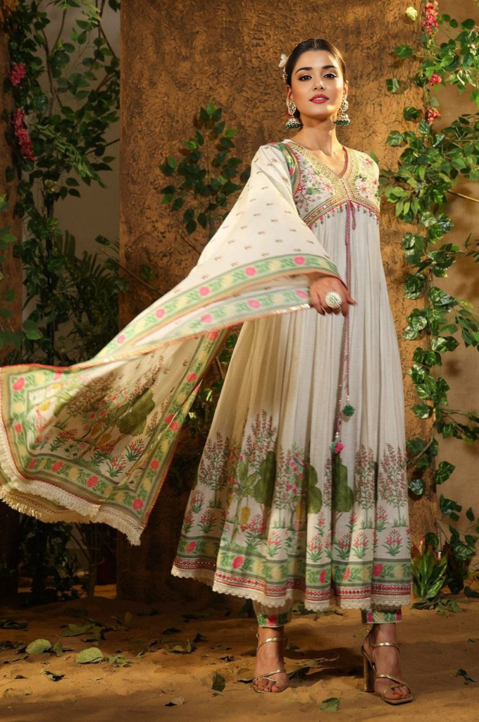 Ethnic Motifs Printed Kurta With Bottom & Dupatta Set