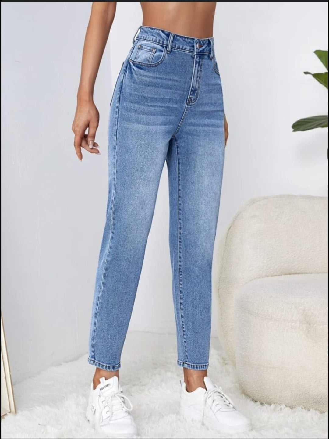 Denim Sky Blue Mom Fit Jeans For Women