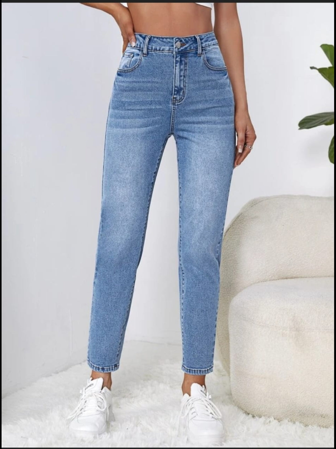 Denim Sky Blue Mom Fit Jeans For Women