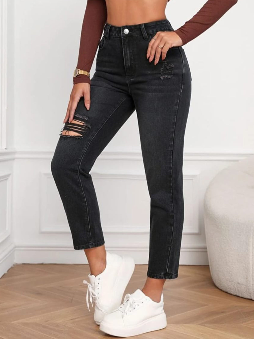 Denim Mom Fit Nipoket Funky Jeans