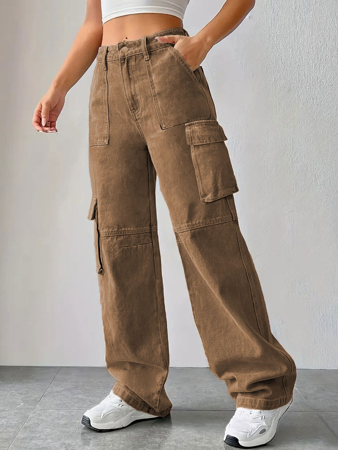 Brown Color Bell Bottom Denim Jeans