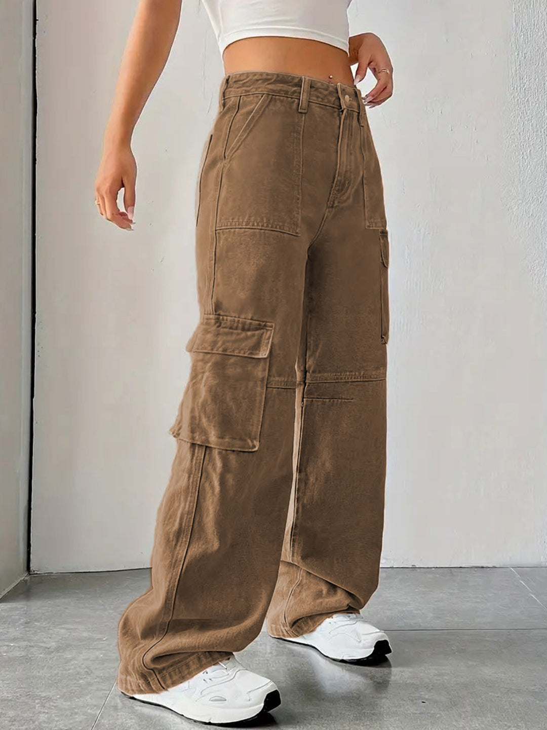 Brown Color Bell Bottom Denim Jeans