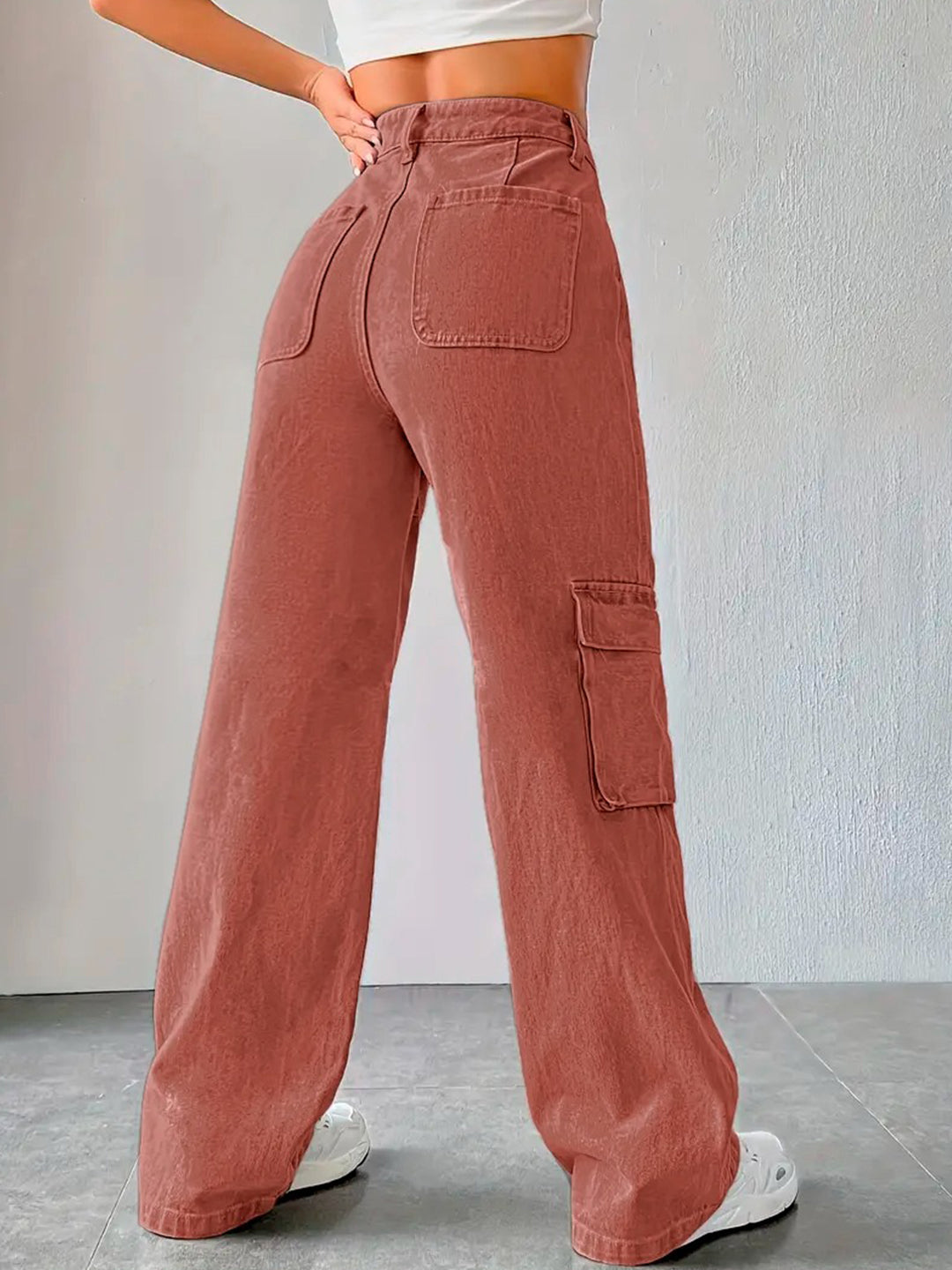 Rust Color Bell Bottom Denim Jeans