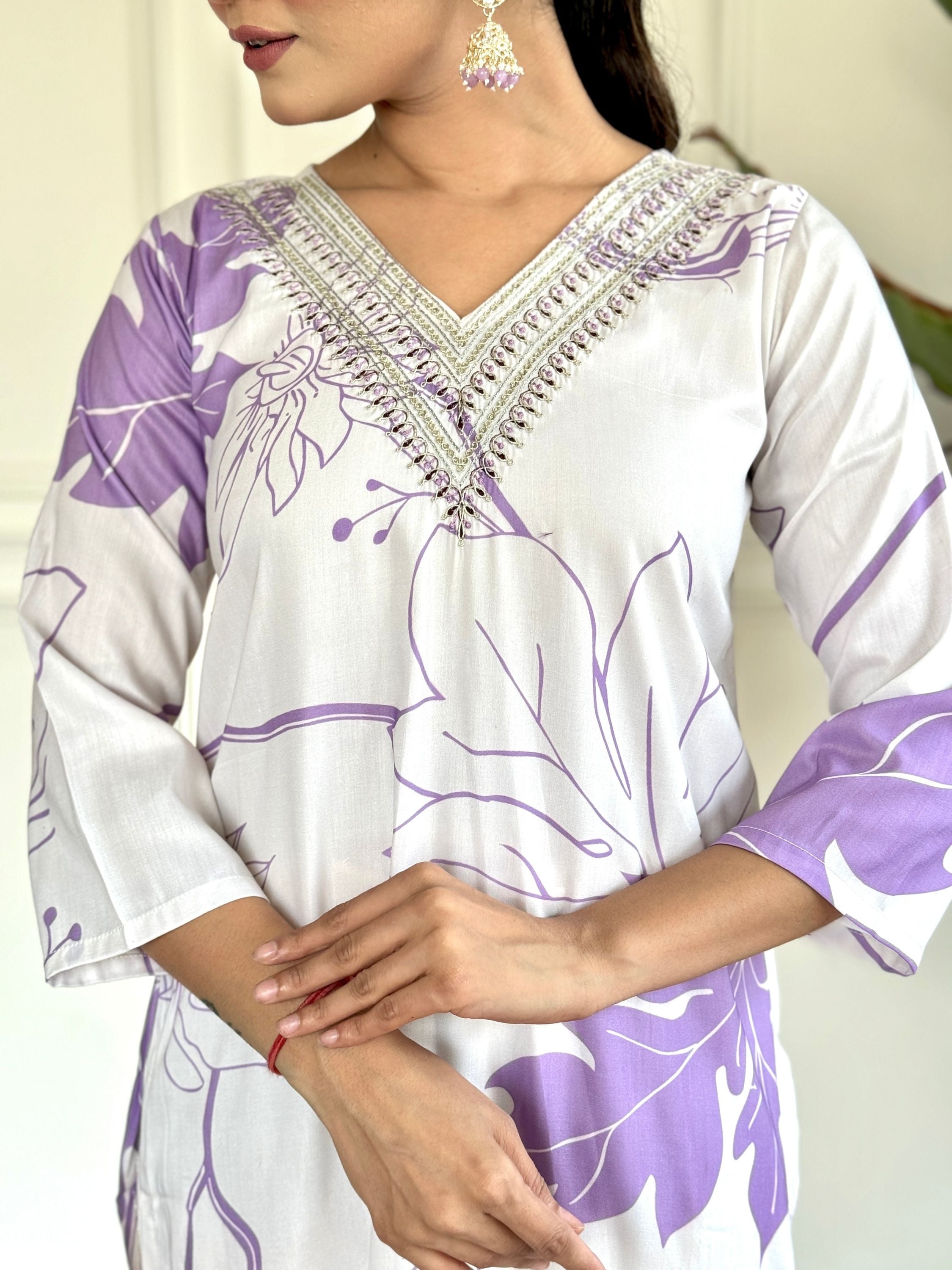 Rayon Printed Kurta With Bottom & Dupatta Set