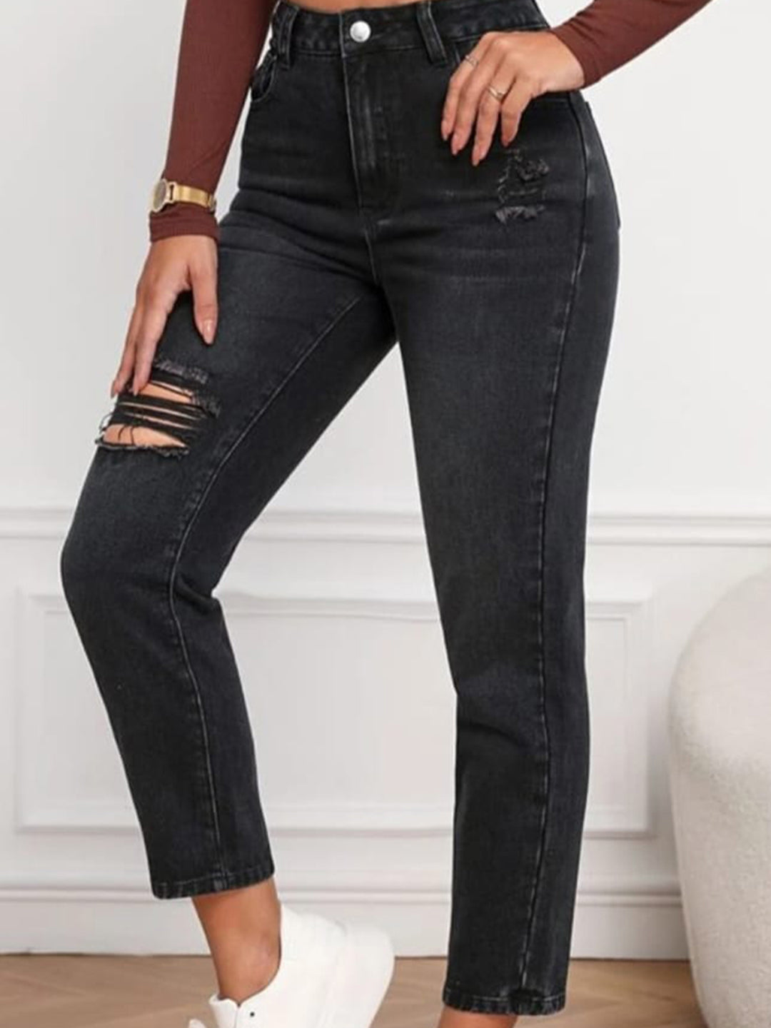 Denim Mom Fit Nipoket Funky Jeans