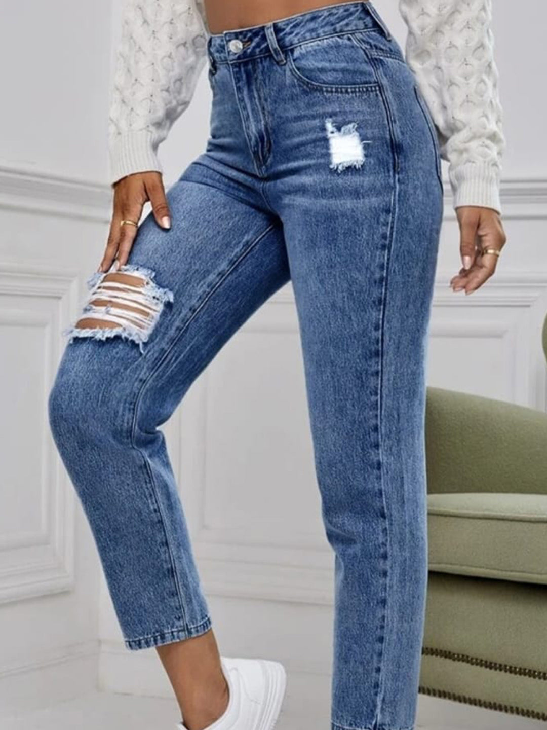 Denim Mom Fit Nipoket Funky Jeans