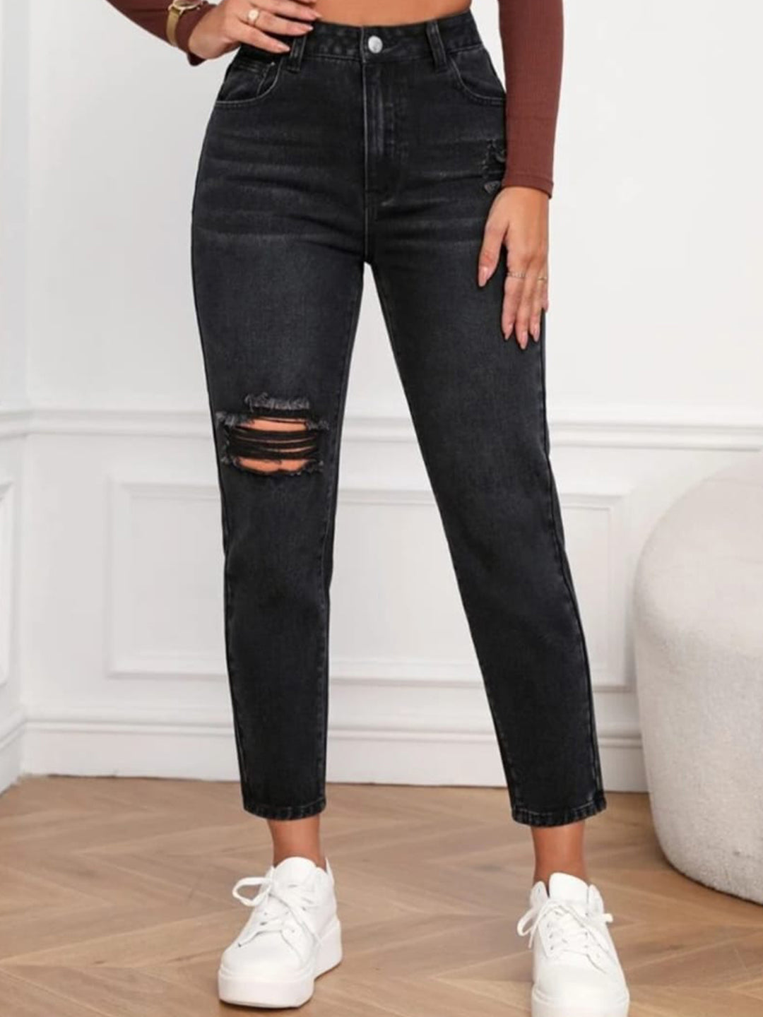 Denim Mom Fit Nipoket Funky Jeans