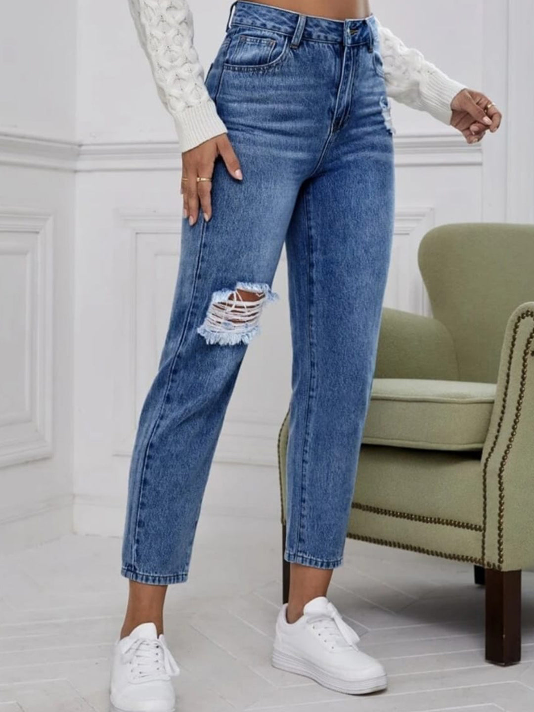 Denim Mom Fit Nipoket Funky Jeans