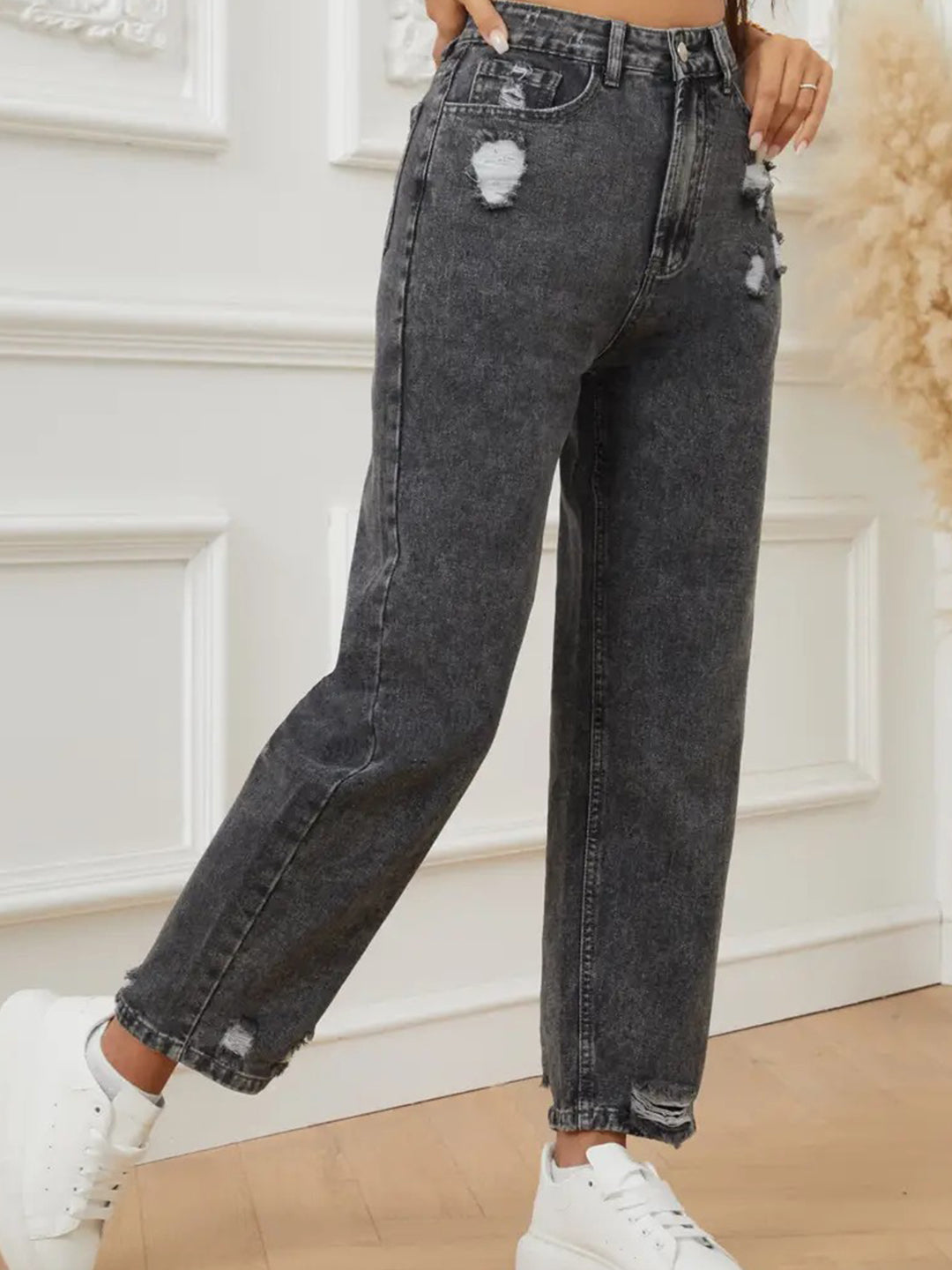 Grey Color Denim Funcky Jeanc