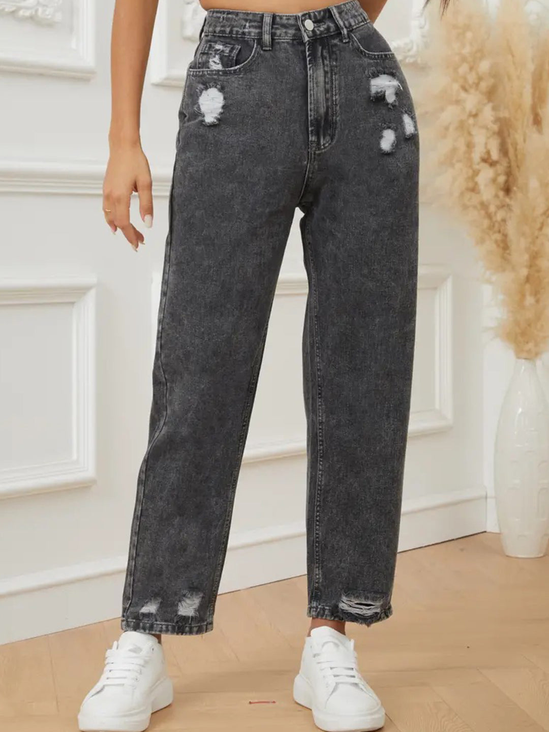 Grey Color Denim Funcky Jeanc