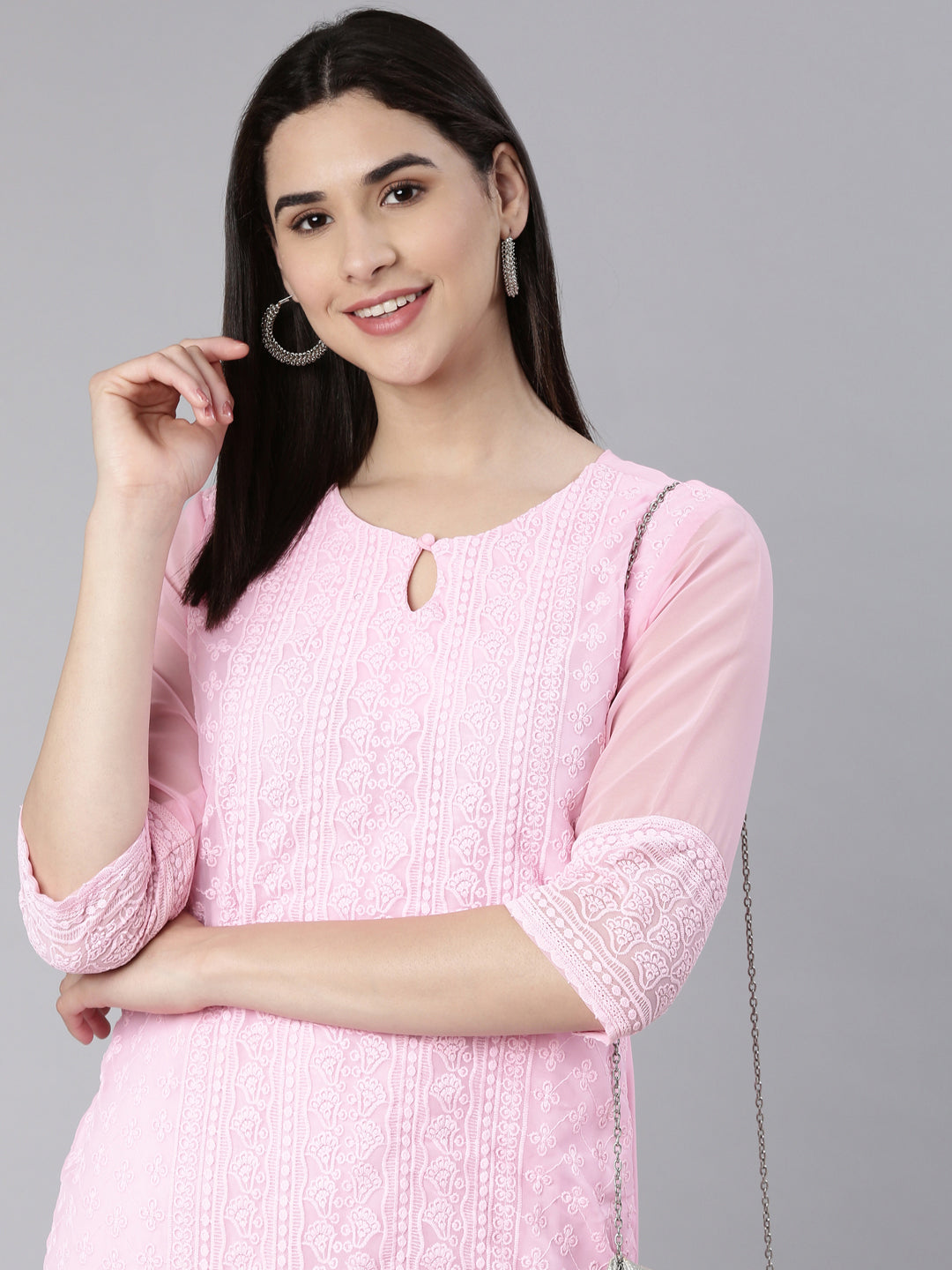 Buy ANUSHIL Women Cotton Butti Printed Degisn 3/4th Sleeves Round Keyhole  Neck with Button Kurti A-520 (Colour- Orange, Size- S) Online at Best  Prices in India - JioMart.